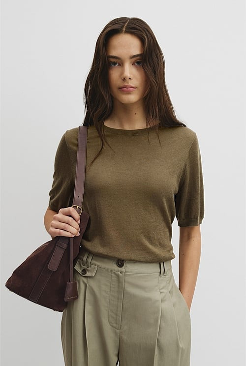 Short Sleeve Knit Tee | Country Road