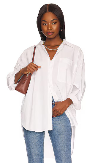 Jamie Oversized Boyfriend Shirt in White | Revolve Clothing (Global)