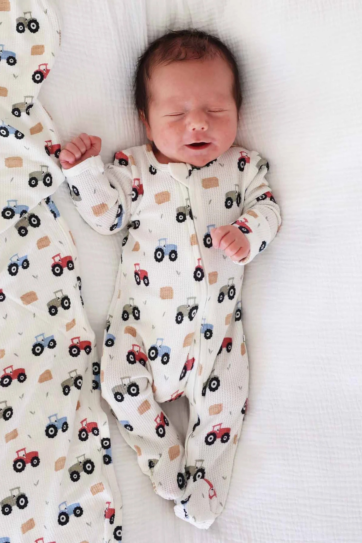 Little Farmer Bamboo Waffle Zipper Footie | Caden Lane