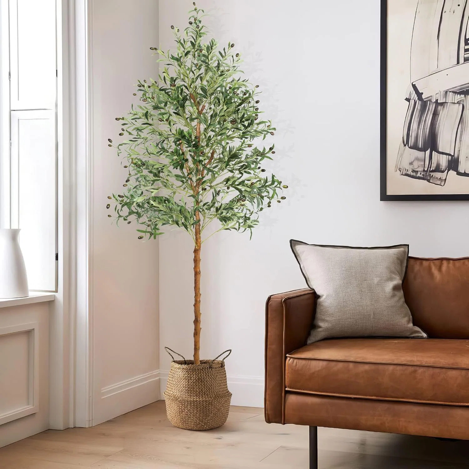 7FT Artificial Olive Tree - Realistic Faux Plant with Fruits for Home & Office Decor, No Maintena... | Wayfair North America