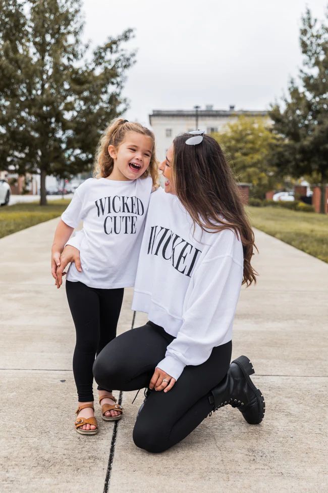 Wicked Cute White Kids Graphic Tee | The Pink Lily Boutique