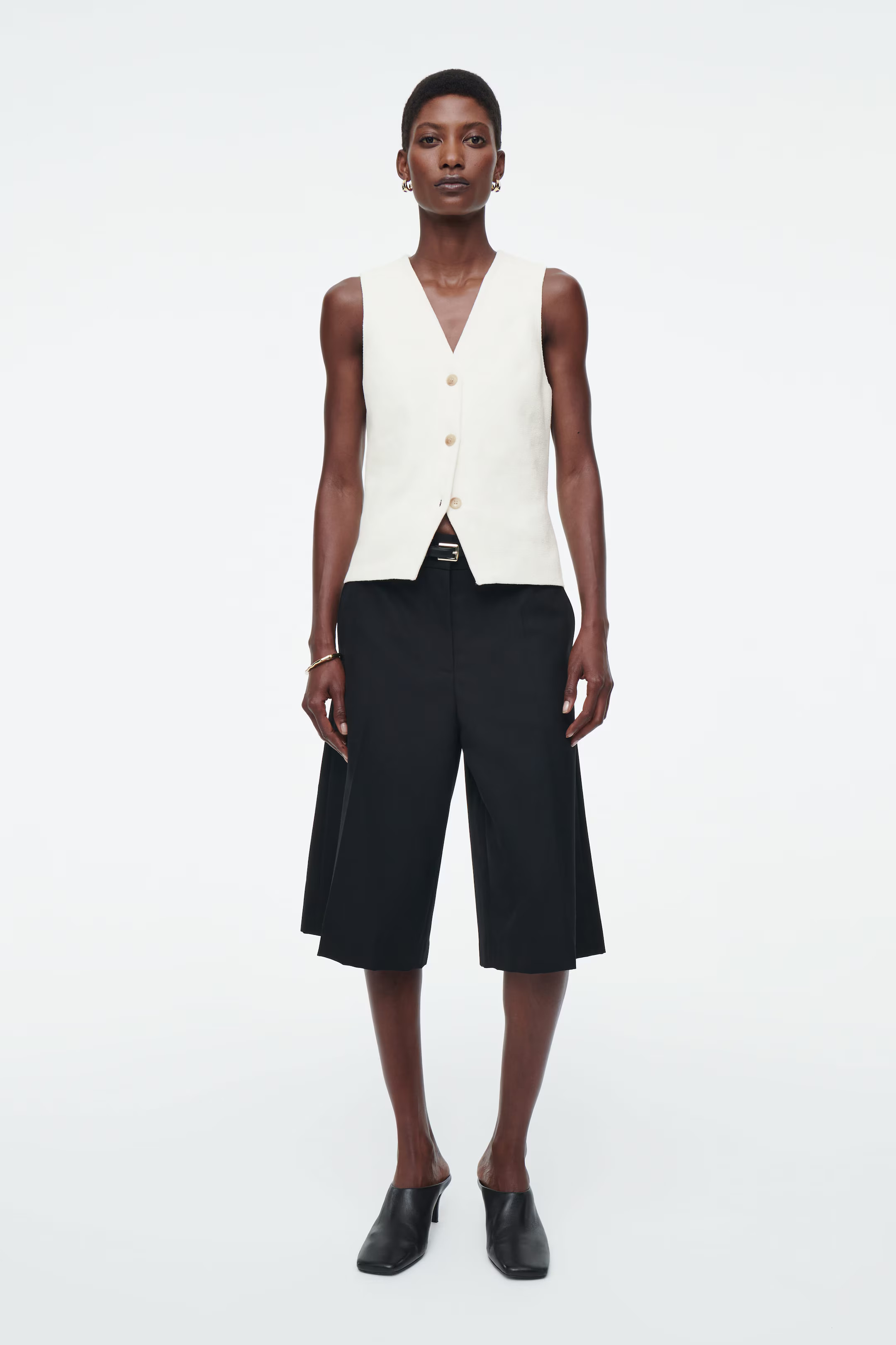 KNITTED WAISTCOAT - IVORY | COS (AU)