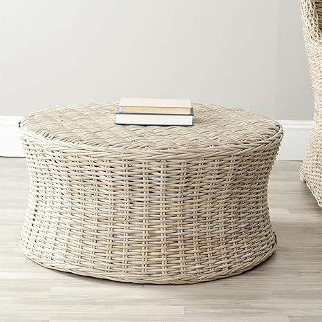 Safavieh Home Collection Ruxton Ottoman, Natural | Amazon (US)