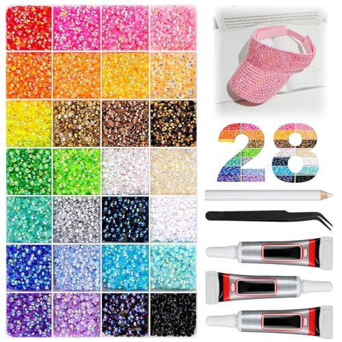 Colorful DIY Resin Rhinestone Kit for Bedazzling,Resin Jelly Rhinestones for Bedazzling,Multicolor 3mm Flatback Gems for Diamond Art, Bedazzler Kit with 3Pcs Jewelry Glue for Nail Art (30000) | Amazon (US)
