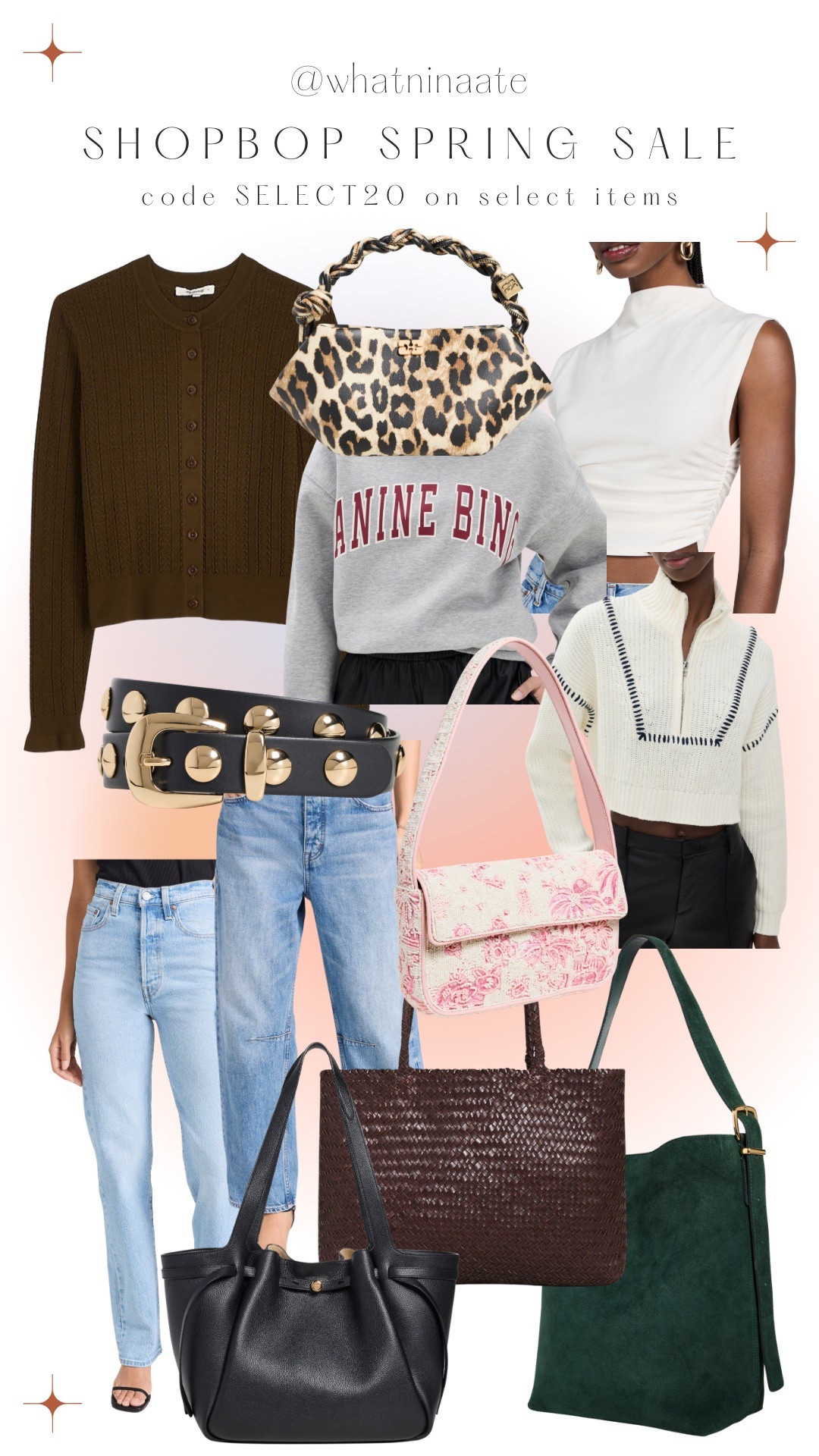 Shopbop spring sale 🌺  code SELECT20 for 20% off 


Reformation. Staud. Madewell. Anine bing. Levi’s. Ganni. Tory Burch  

#LTKSaleAlert #LTKSpringSale #LTKSeasonal