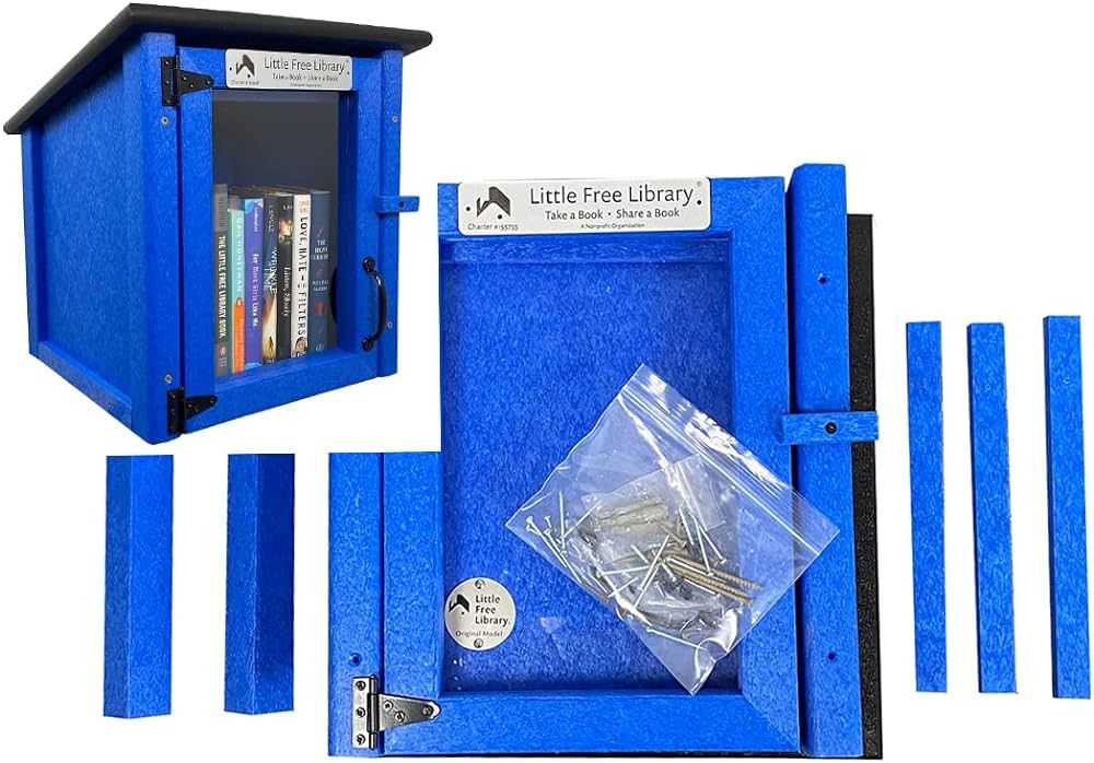 LITTLE FREE LIBRARY® Composite Blue Kit with Official Charter Sign and World Map Access Included... | Amazon (US)