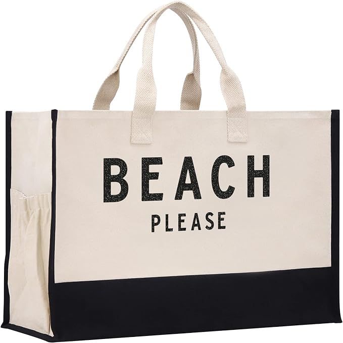 Beach Tote Bag XL Oversized Zipper and Inner Pockets | Amazon (US)