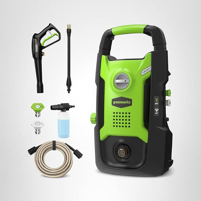 Greenworks 1600 PSI (1.2 GPM) Electric Pressure Washer (25°, 40°, Soap Applicator) Ideal For Cl... | Amazon (US)