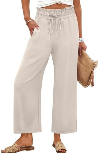 ANRABESS Palazzo Pants for Women Summer Casual Flowy High Waist Wide Leg Capri Pants 2026 Loose L... | Amazon (US)