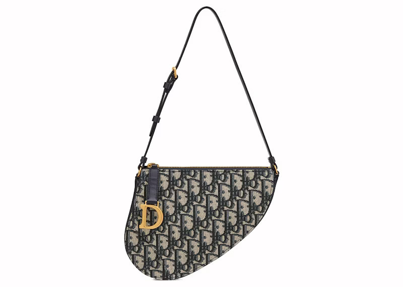Women's Dior Saddle Rodeo Pouch in Blue Dior Oblique Jacquard | StockX