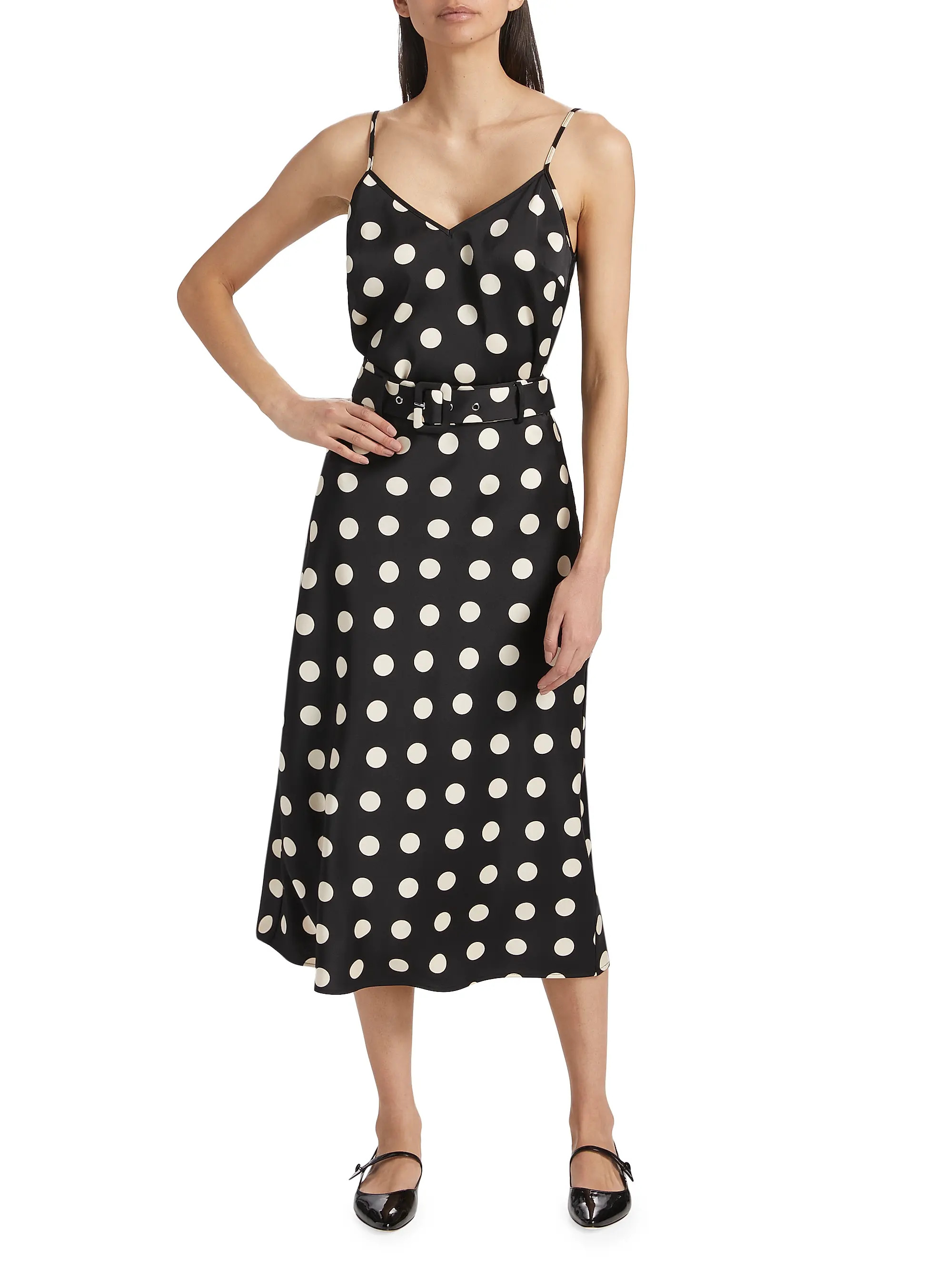 Polka Dot Belted Midi-Skirt | Saks Fifth Avenue
