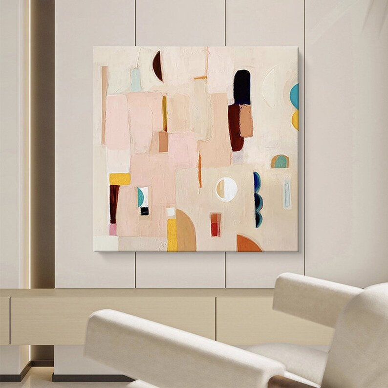 Extra Large Modern Wall Painting, Abstract Canvas Wall Art, Colorful Minimalist Acrylic Painting ... | Etsy (US)