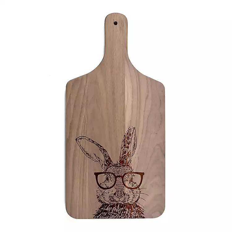 New! Bunny Glasses Walnut Cutting Board | Kirkland's Home