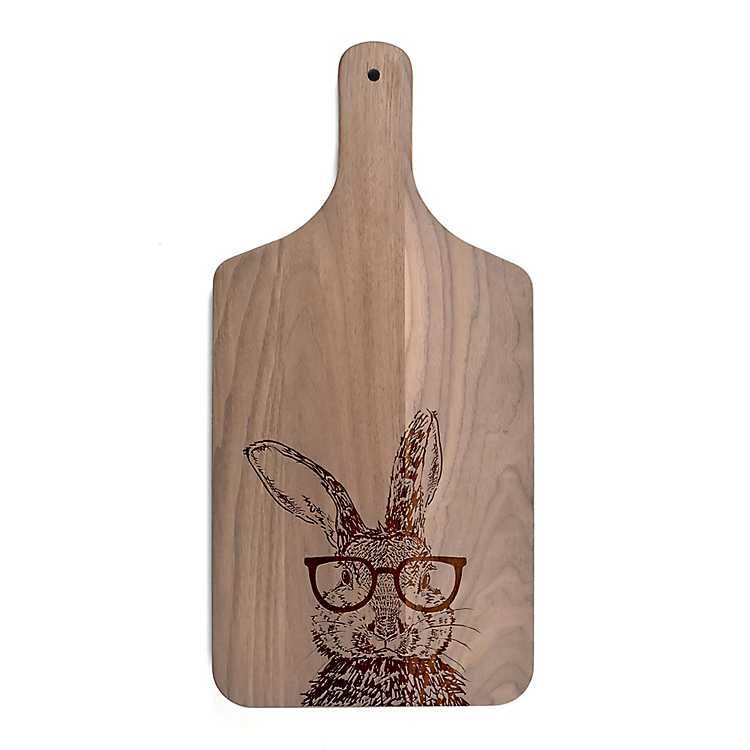 New! Bunny Glasses Walnut Cutting Board | Kirkland's Home