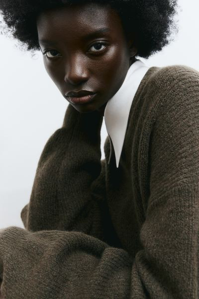 Knit Dress - Dark khaki green - Ladies | H&M US | H&M (US + CA)