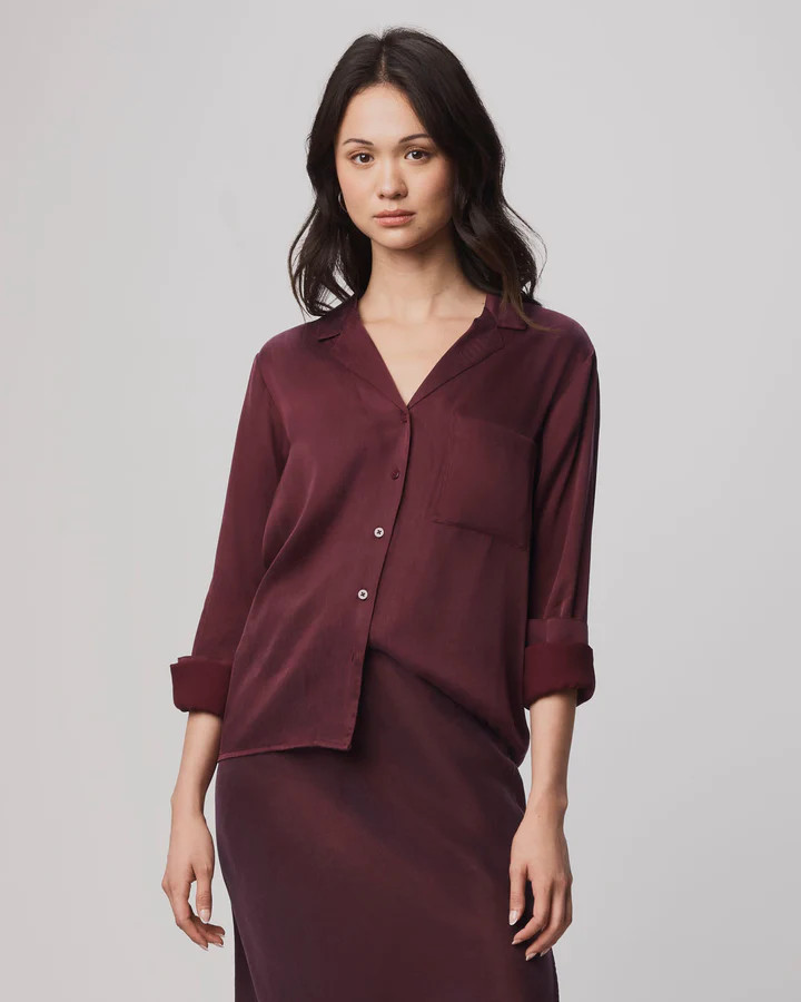 Serena Satin Button Down | Splendid