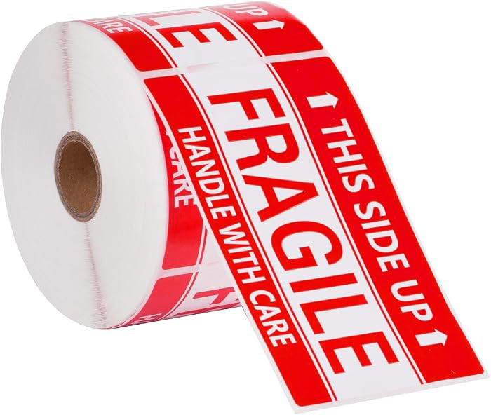 3 x 5 Inch Handle with Care This Side Up 500 Permanent Adhesive Fragile Stickers for Shipping Mov... | Amazon (US)