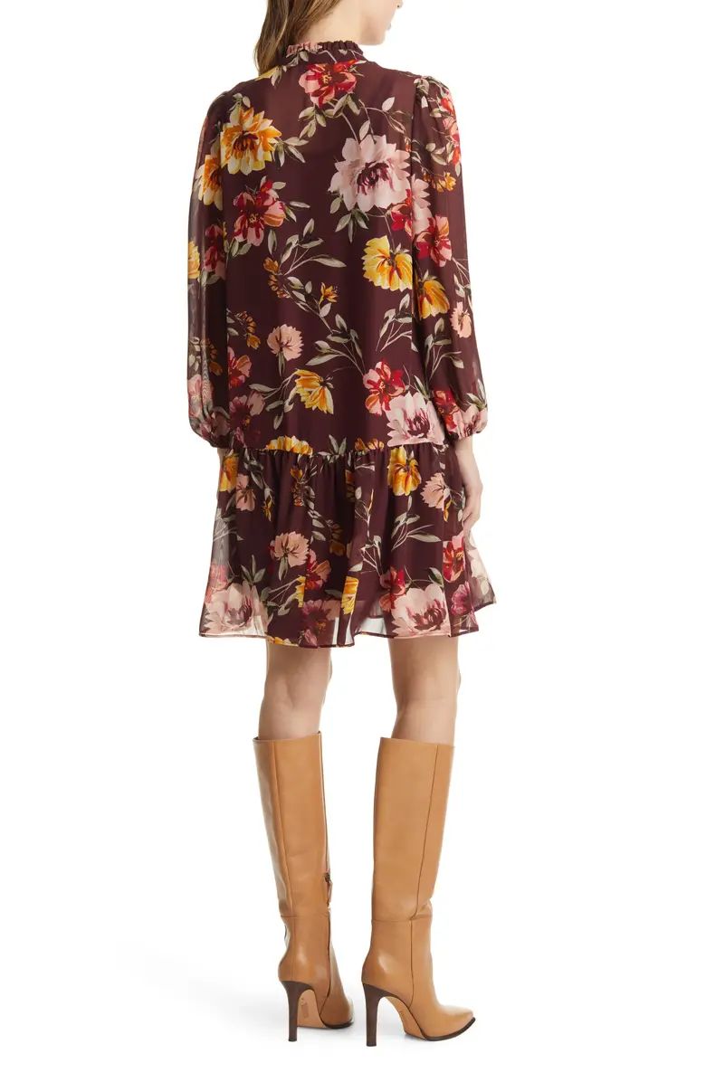 Floral Pleated Long Sleeve Dress | Nordstrom