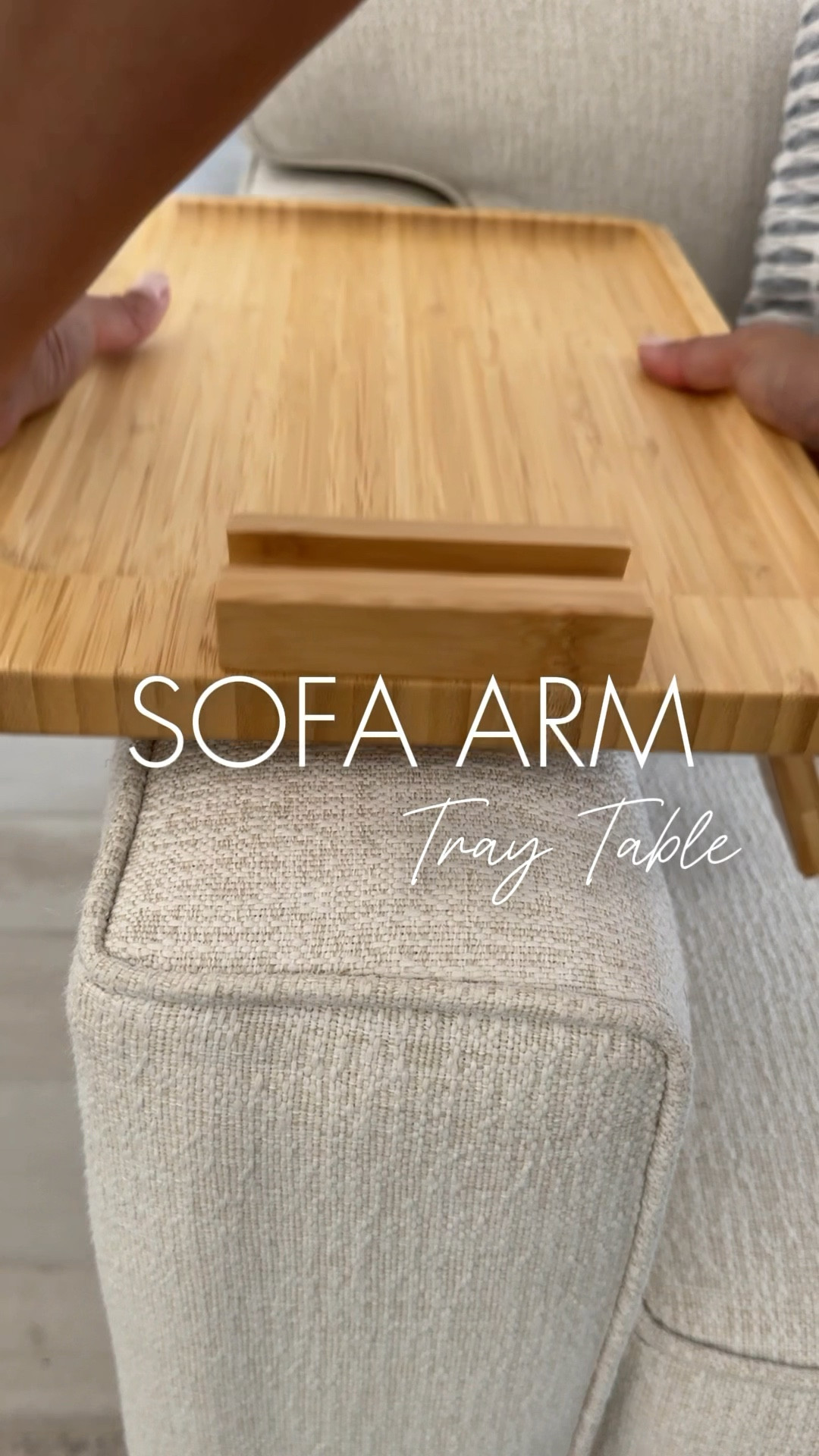 This is an Amazon MUST HAVE! I love this bamboo sofa arm tray. It clips onto your sofa arm and stays in place! Perfect to set down a drink, some snacks or your phone/tablet. The phone/tablet stand even rotates!

#LTKHome