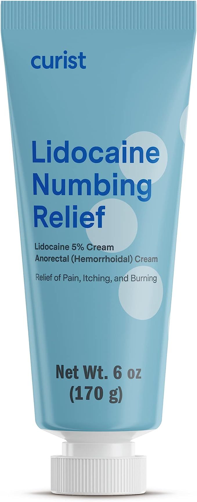 Curist 5% Lidocaine Cream Maximum Strength Topical Pain Relief - 6 oz (170 g) XL Tube | Amazon (US)
