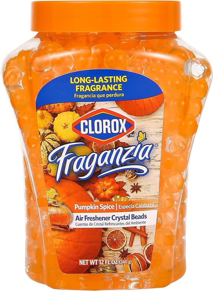 Clorox Fraganzia Air Freshener Beads in Pumpkin Spice Scent, 12 oz Jar | Gel Beads Air Freshener ... | Amazon (US)