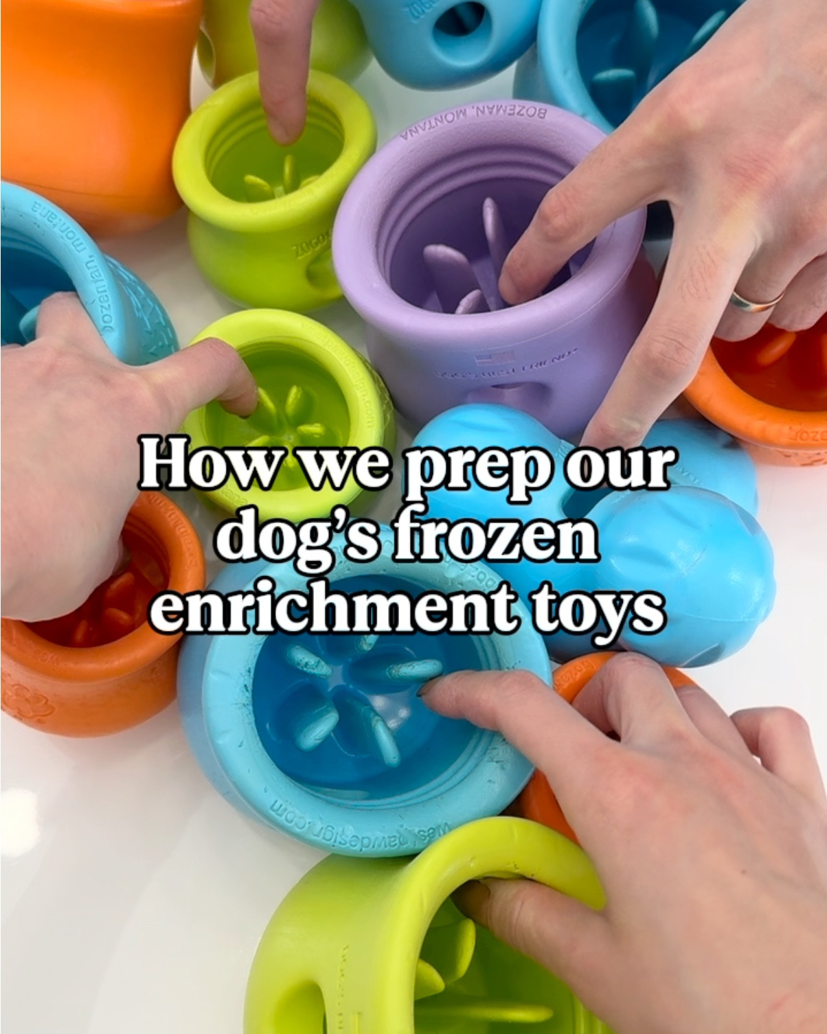 Ingredients:
- RawMix Ancient Grains Wild Ocean Recipe 
- Bone Broth
- The Daily Super Supplement
- Omega Fish Oil 
- Salmon and Cod Mousse 
- Surf & Turf Gently Cooked Recipe 
- Apples for toppers! 

Steps:
1. Soak kibble in bone broth for 1-2 hours until the kibble soaks up the broth and is slightly soft.
2. Add in the any supplements & fish oils. 
3. Add in mousse and gently cooked food for extra nutrients and flavor! 
4. Stuff into the toy (we use a toppl and plug to reduce mess when stuffing). 
5. Top off with any fruits or veggies! 

Use code “AYCEARIA15” to save 15% on your first open farm order!! 💛