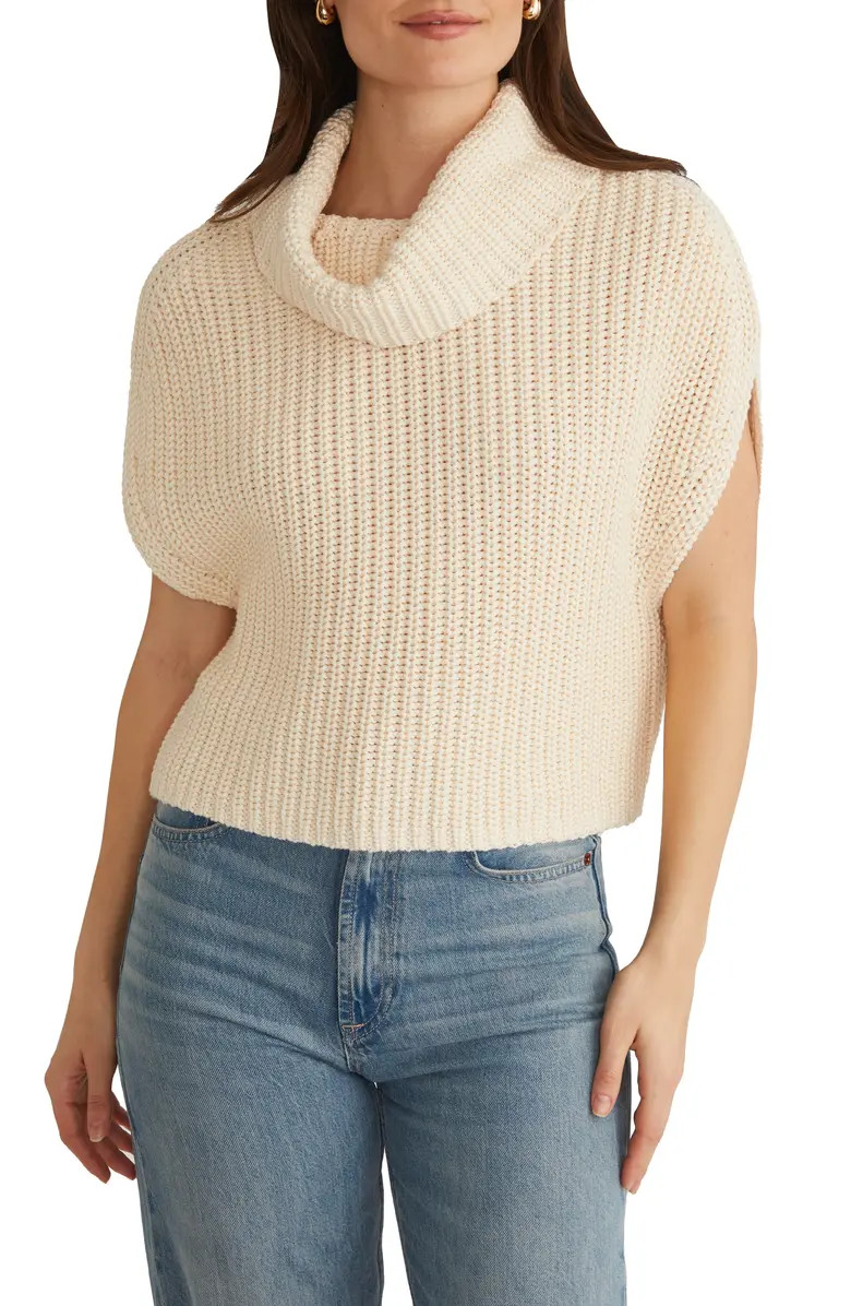 Cate Short Sleeve Cowl Neck Cotton Sweater | Nordstrom