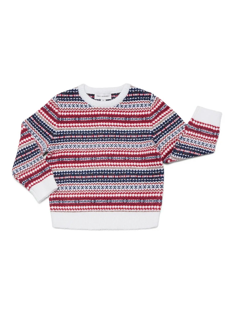Free Assembly Boys' Matching Crewneck Sweater with Long Sleeves, Sizes XS 4/5-XL 14/16 | Walmart (US)