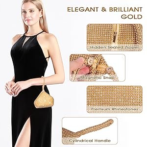 JIAN YA NA Fashion Women Bridesmaid Lady Girl Bride Evening Clutch Bag for Prom Cocktail Party We... | Amazon (US)
