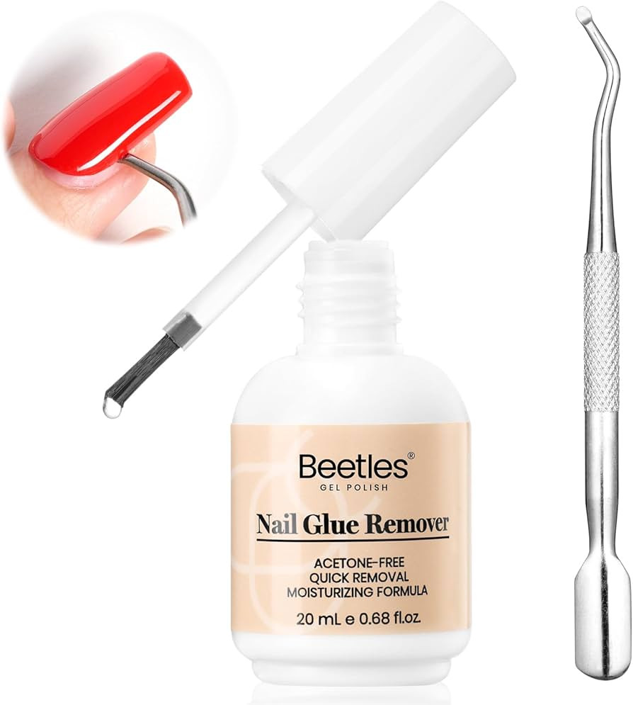 Beetles Nail Glue Remover Glue 20ml for False Nails, Press on Nails Glue Remover for Fake Nail Ti... | Amazon (US)