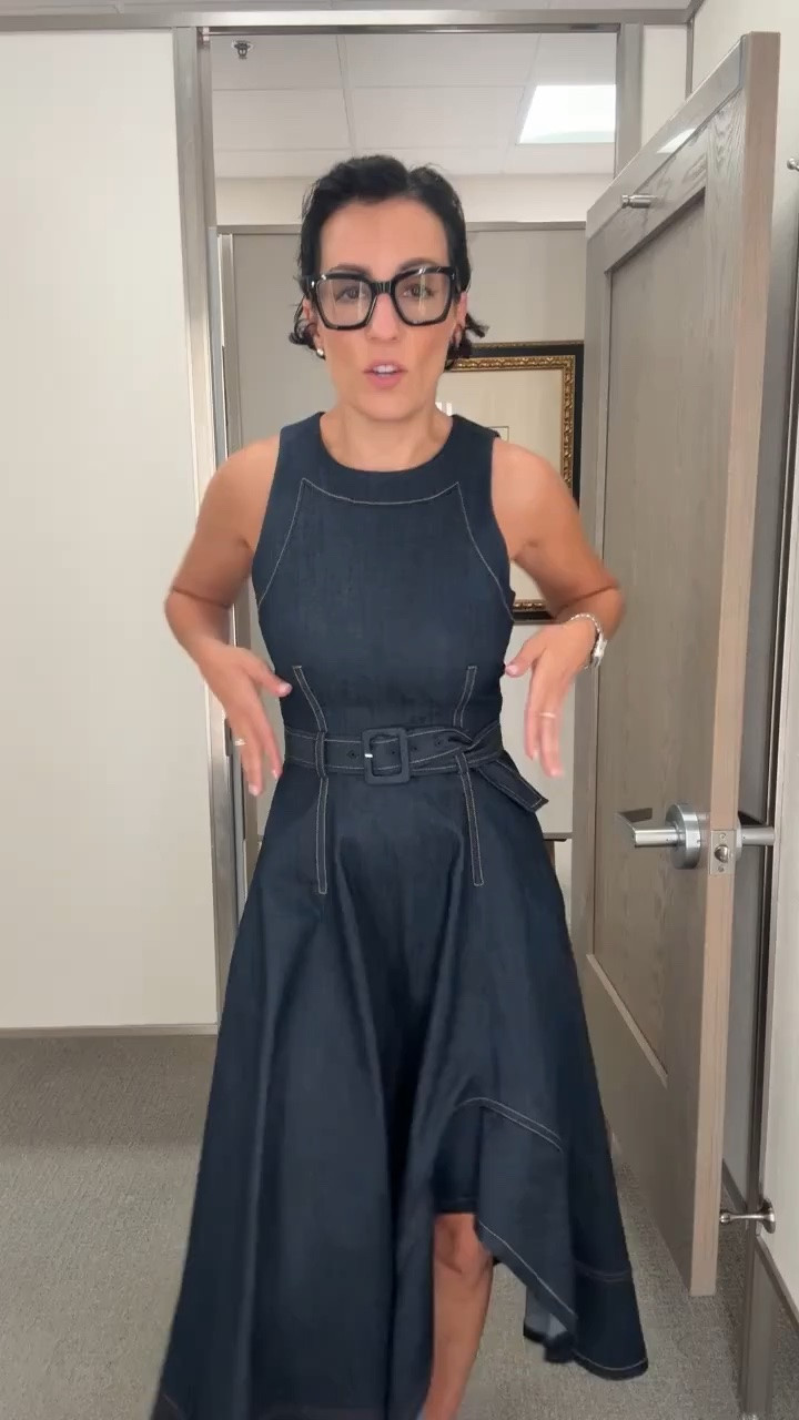 This might be one of the most flattering FALL staple dresses I’ve found. The defined waist, matching belt, and fuller midi skirt create such a beautiful shape, while the dark denim makes it versatile enough for work, dinner, or any time you want one piece that does all the work.

denim midi dress, flattering dress for women, belted midi dress, dark denim dress, staple dress, work dress for women, fall dress outfit, versatile midi dress, classic wardrobe staples, stylewitheugenia

#LTKOver40 #LTKSeasonal #LTKootd
