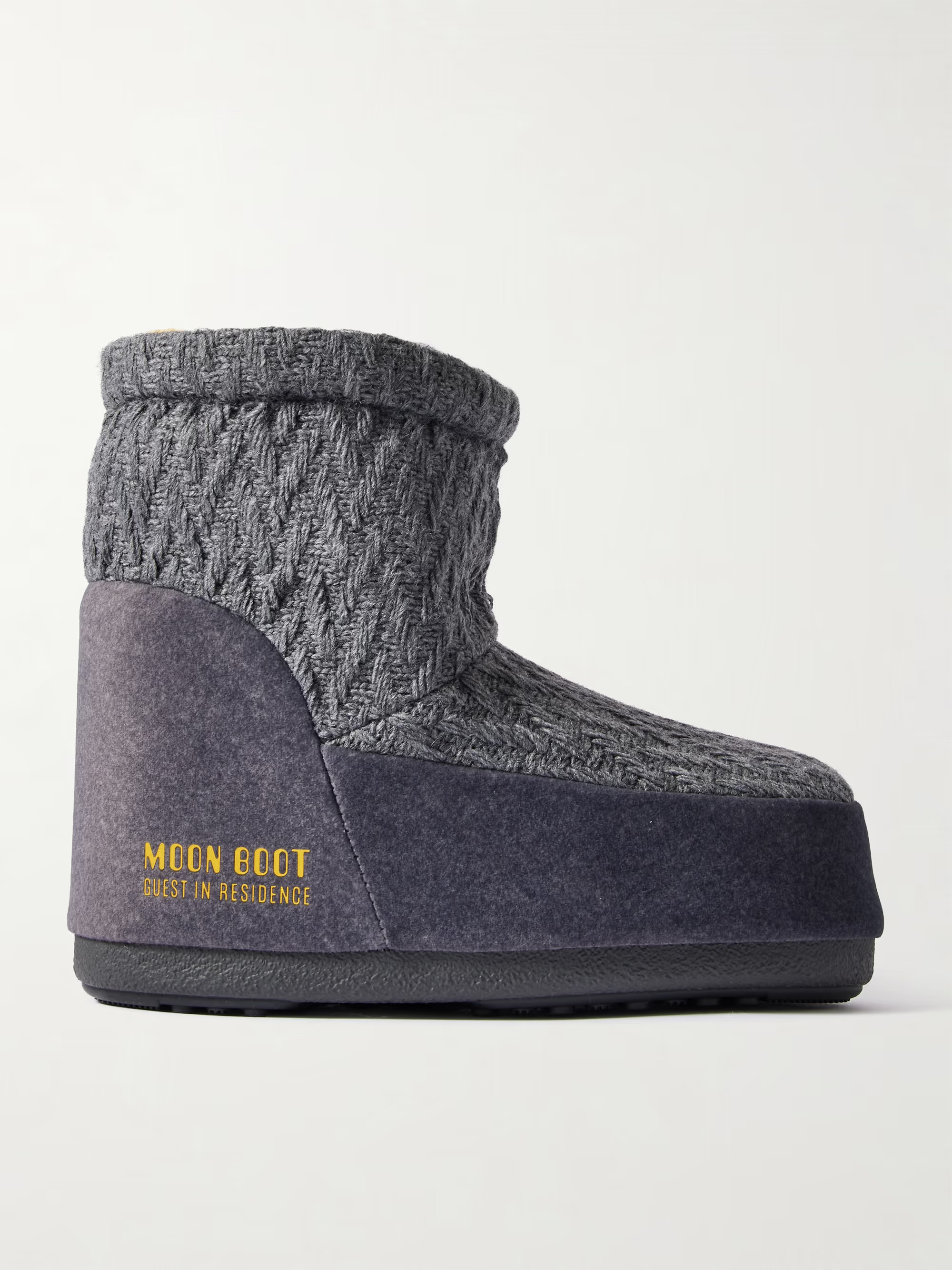 + Guest in Residence Icon Low felt-trimmed knitted snow boots | NET-A-PORTER (US)