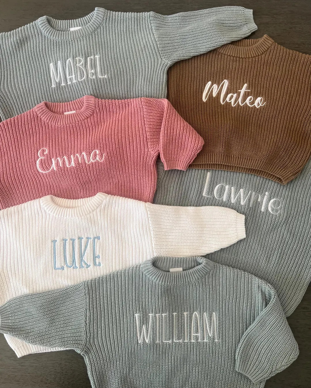 Personalized Embroidered Oversized Name Kids Toddler Baby Sweater | Etsy (US)