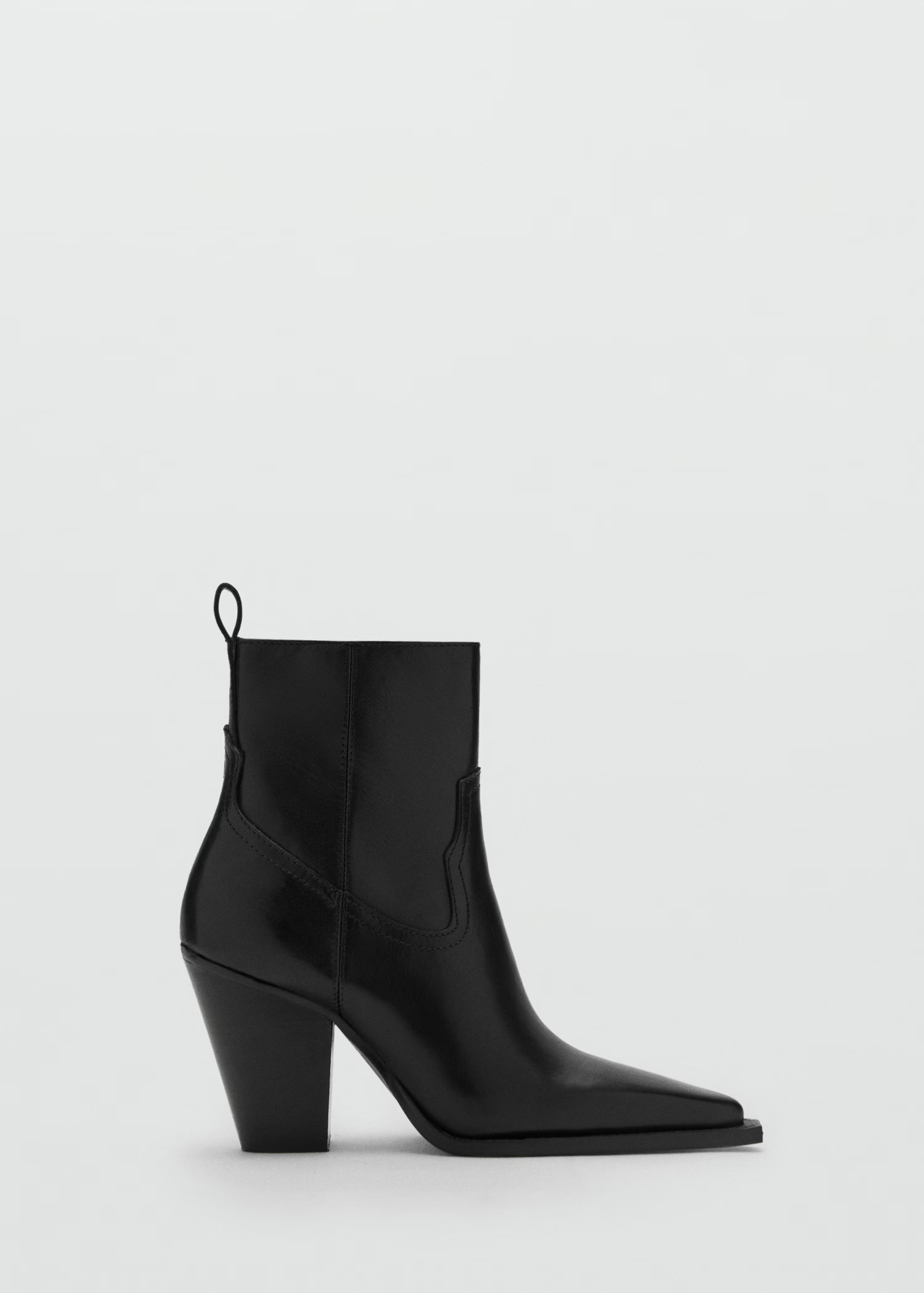 Leather ankle boots with block heel - Women | MANGO USA | Mango (US/MX/AU)