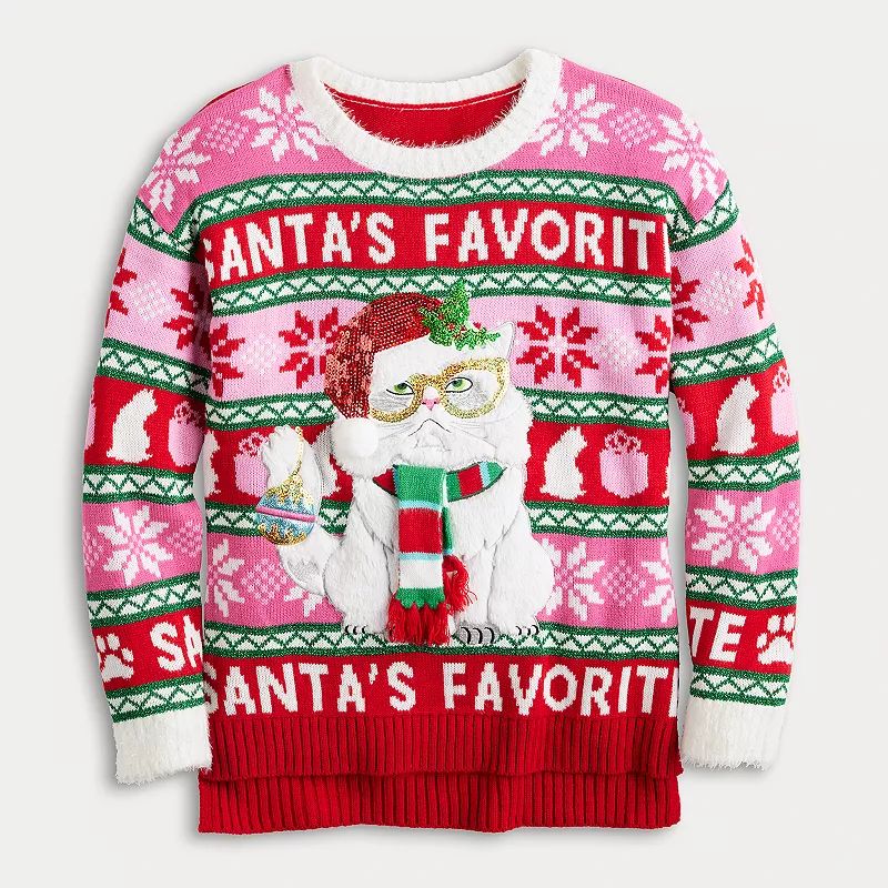Women's Celebrate Together™ Long Sleeve Crewneck Christmas Sweater | Kohl's