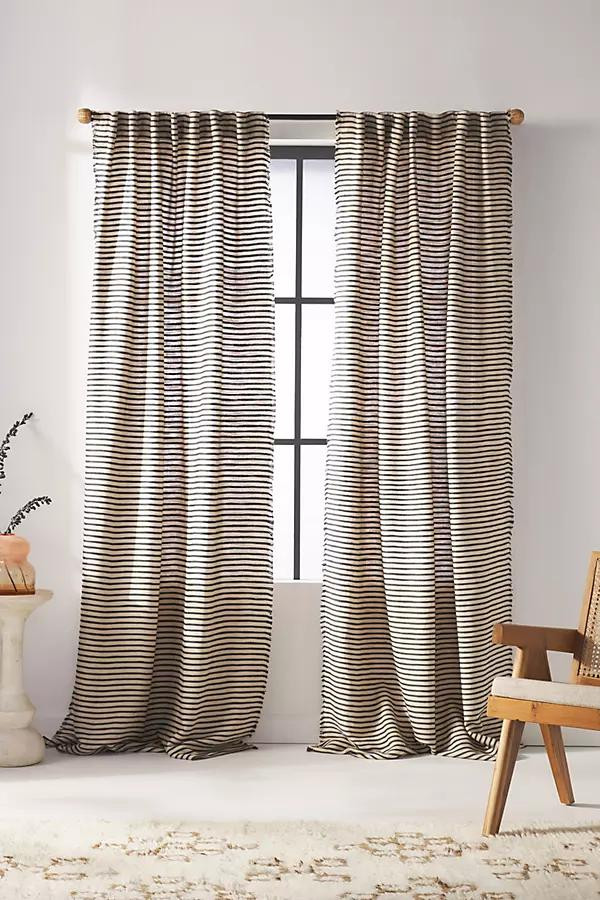 Luxe Linen Blend Woven Curtain - Anthropologie | Havenly | Havenly