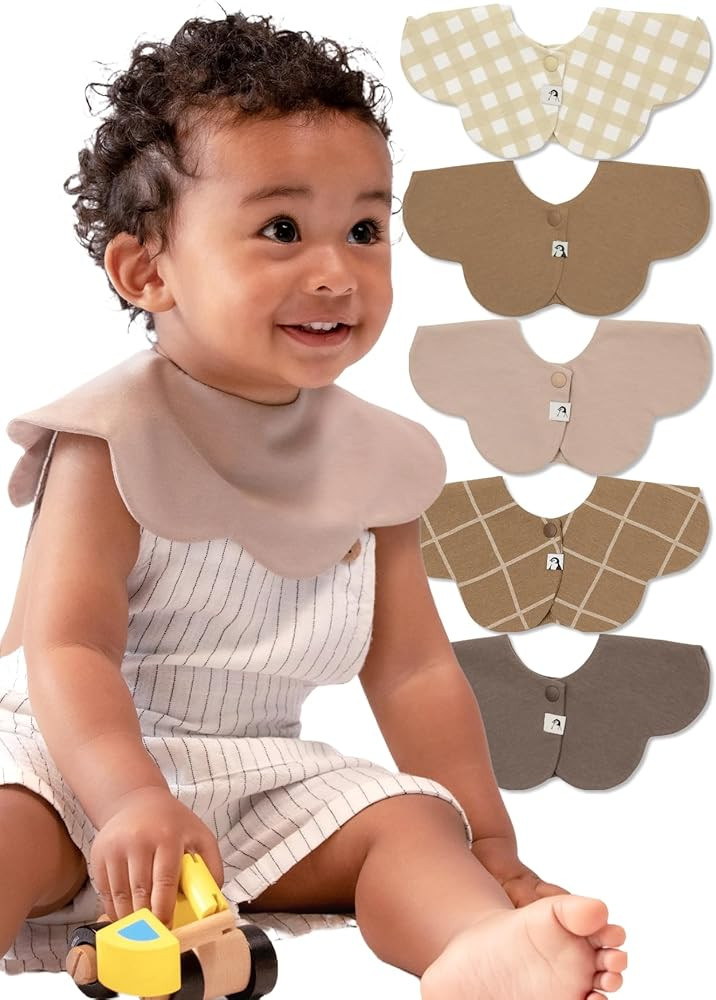 Konny Baby Bibs 5-Pack, 360 \u200b\u200b\u00b0 Rotate, Soft and Absorbent Bandana Drooling for Bo... | Amazon (US)