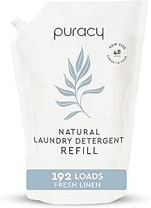 Puracy Natural Liquid Laundry Detergent Refill, 192 Loads, Fresh Linen, Natural Stain Fighting En... | Amazon (US)
