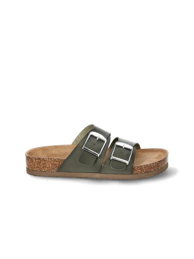 Time and Tru Women's Footbed Slide Sandals, Wide Width Available | Walmart (US)