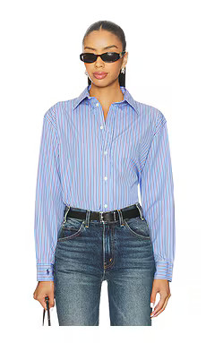 Polo Ralph Lauren Oversize Fit Striped Cotton Shirt in 1904 Light Blue & Navy Multi from Revolve.... | Revolve Clothing (Global)