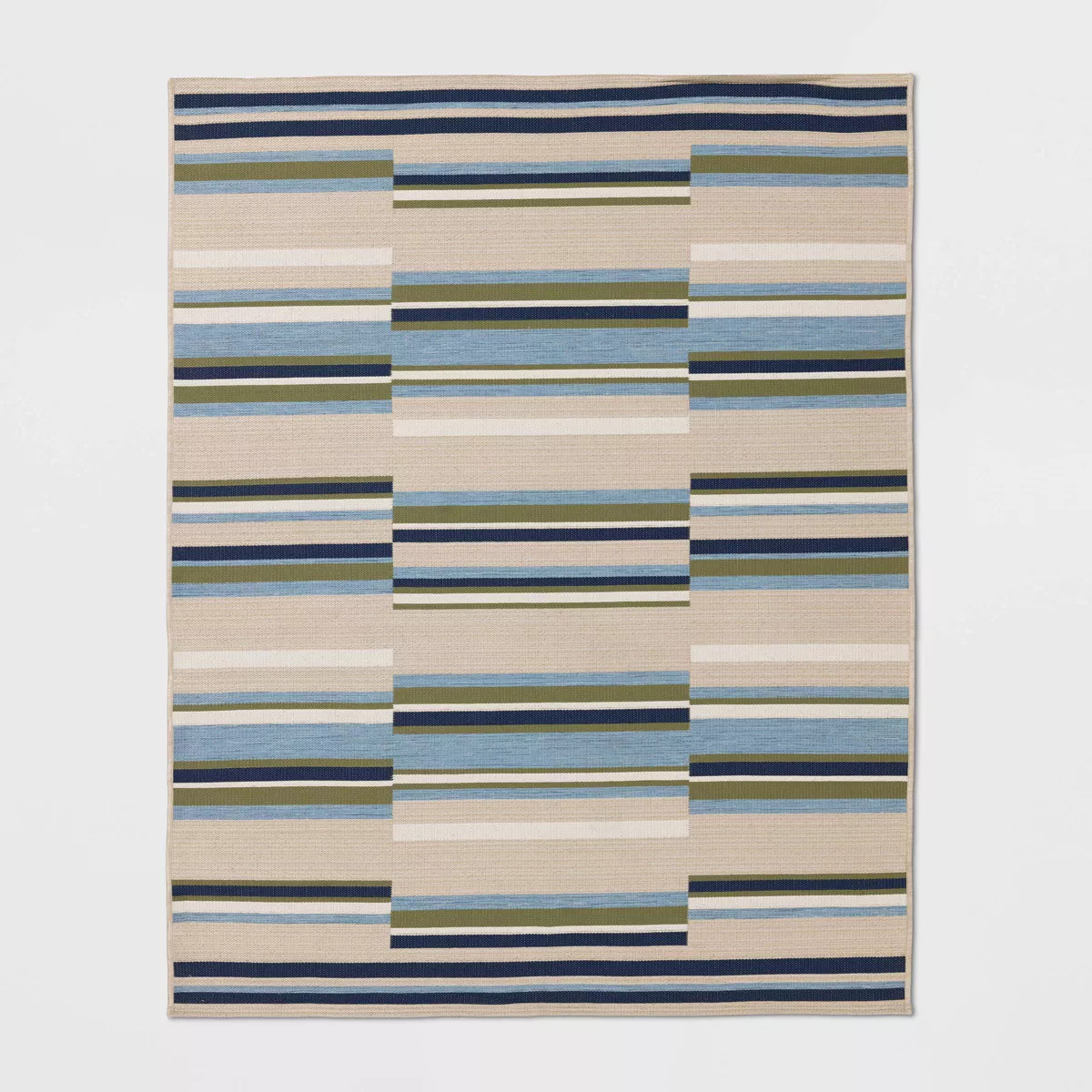 5'x7' Linen Striped Rectangular Woven Outdoor Area Rug Blue - Threshold™ | Target