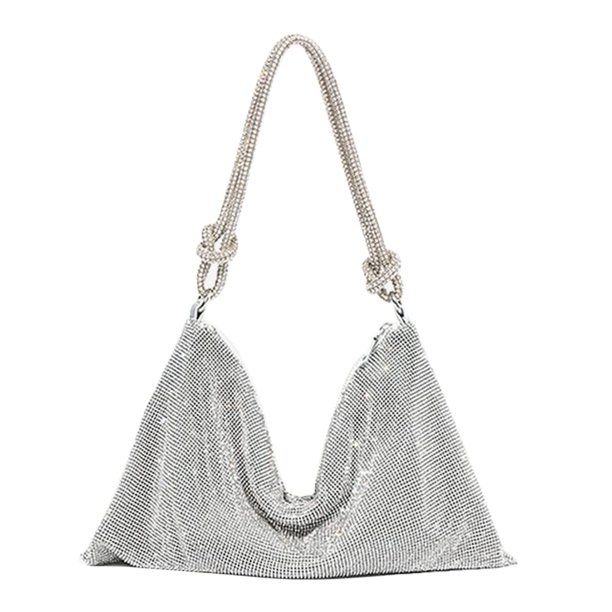 CUMKA Rhinestone Purses for Women Chic Sparkly Evening Handbag Bling Hobo Bag Shiny Silver Clutch... | Walmart (US)