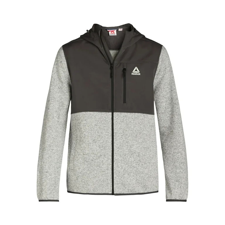Reebok Delta Men's Hooded Sweater Fleece Jacket, Sizes M-2XL - Walmart.com | Walmart (US)