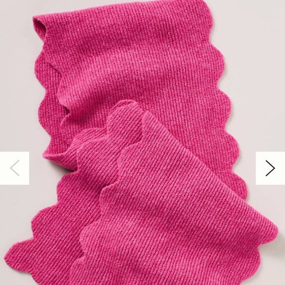 Anthropologie Vibrant Pink Scalloped Knit Scarf | Poshmark