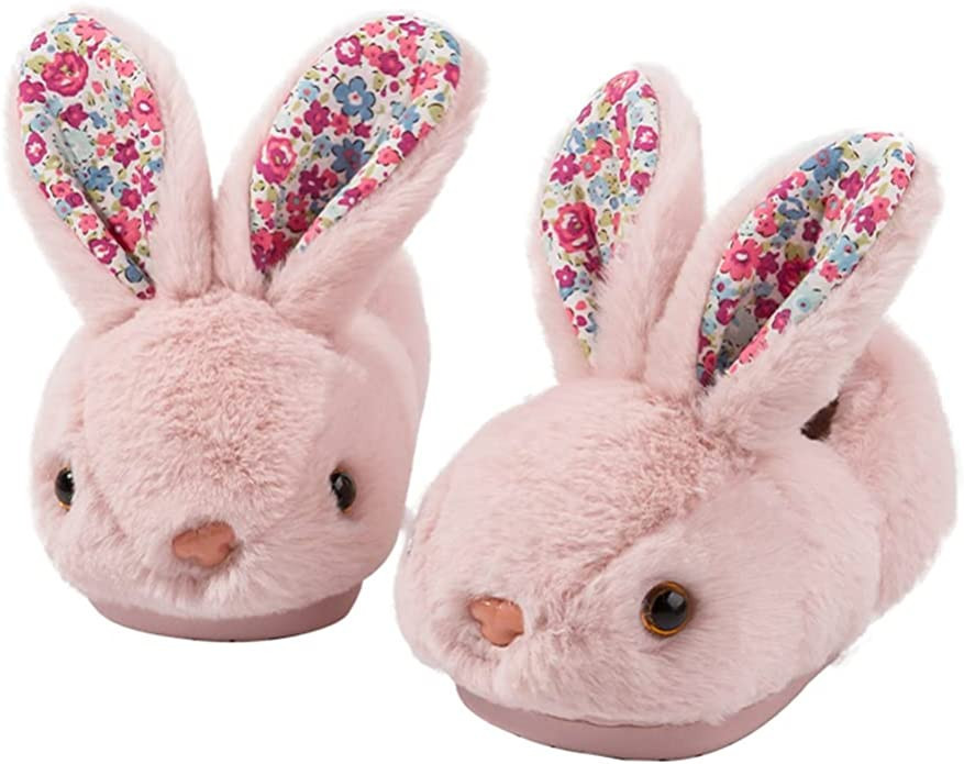 Drecage Girls Toddler Slippers Boys House Shoes For Little Kids Cute with Bunny Design Plush Indo... | Amazon (US)