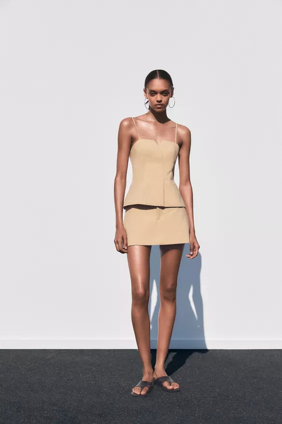 PLEATED STRIPE TOP | Zara Canada