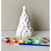 Christmas Tree Box, Tree Pottery Painting Kit, At Home Painting Kit, Craft Kits, Ready To Paint Ceramics | Etsy (US)