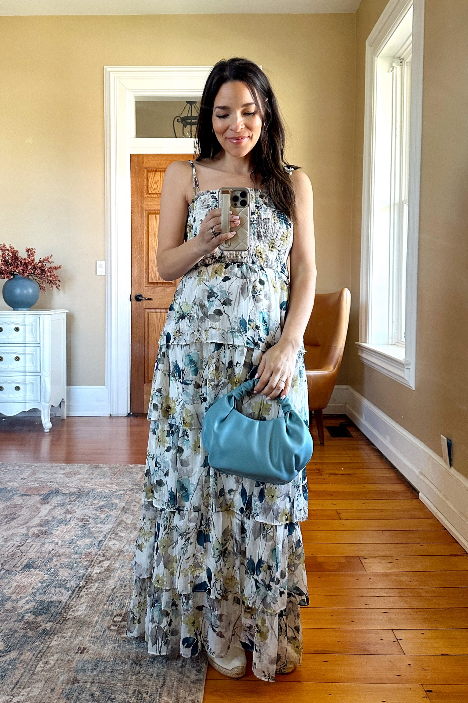 Flowy and feminine spring/summer dress. TTS. #easterdress #pregnancystyle #springcapsule 

#LTKfindsunder100 #LTKbump #LTKSeasonal