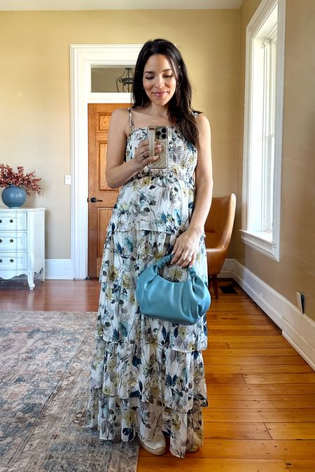 Flowy and feminine spring/summer dress. TTS. #easterdress #pregnancystyle #springcapsule 

#LTKfindsunder100 #LTKbump #LTKSeasonal