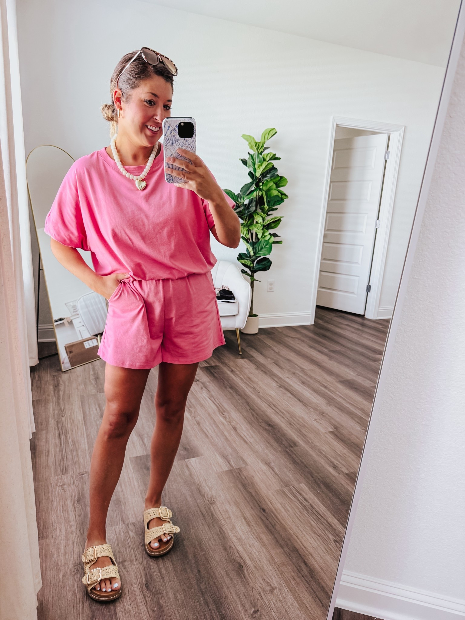 Matching set, bubble hem, mom outfit, summer outfit 

Wearing medium 

#LTKootd